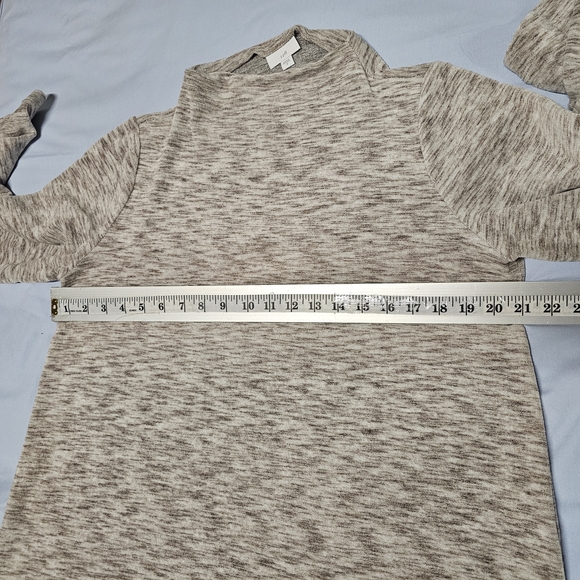 J. Jill Heathered Brown Velvet Mock Neck Pullover Sweater Size M - Picture 8 of 10